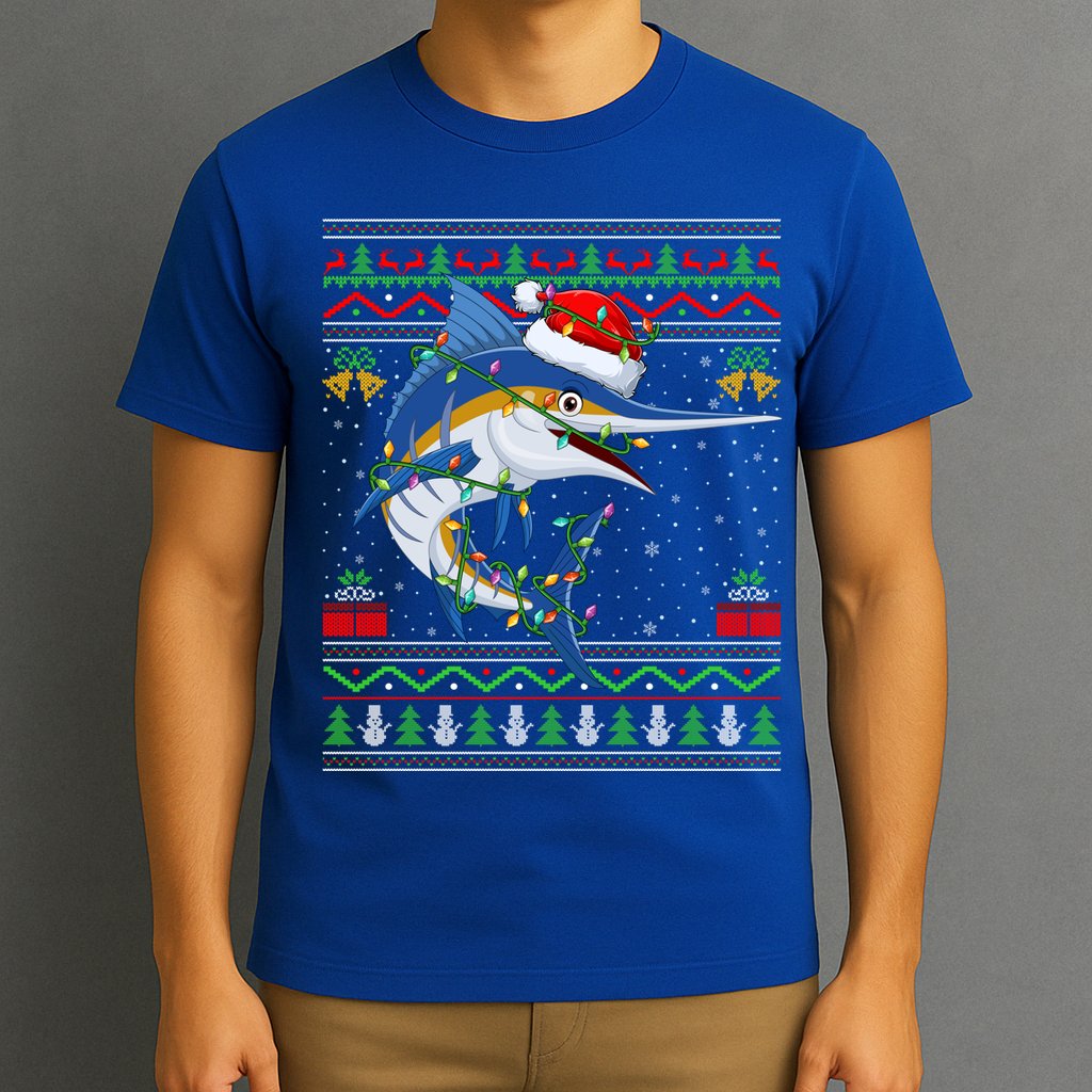 Marlin Fish Lover Matching Ugly Marlin Christmas Meaningful Gift T-Shirt