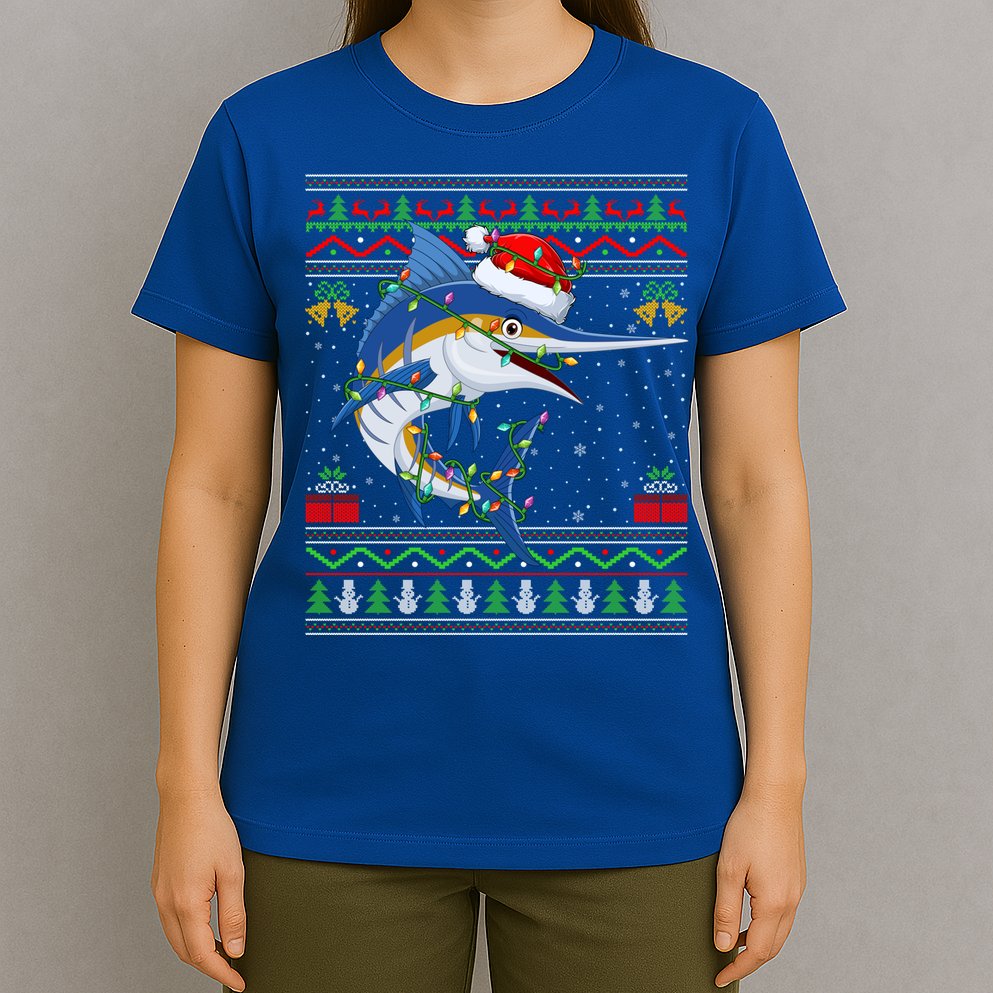 Marlin Fish Lover Matching Ugly Marlin Christmas Meaningful Gift T-Shirt