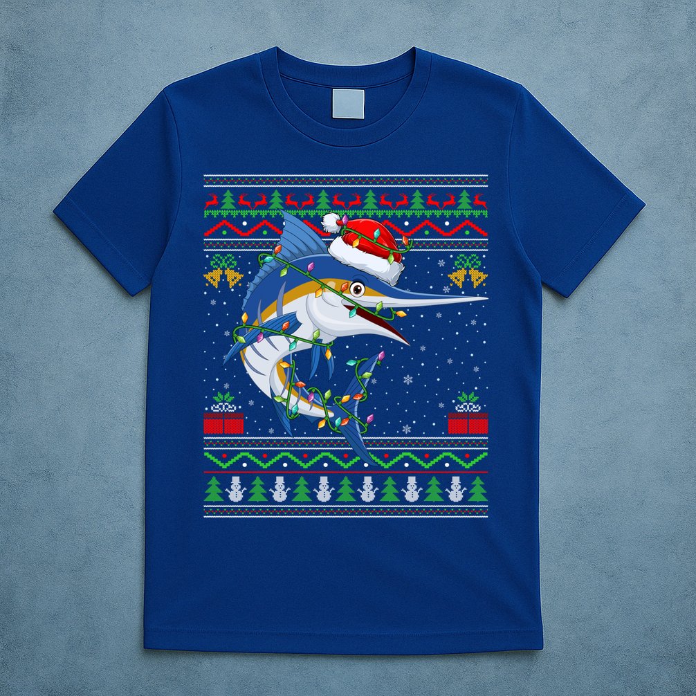 Marlin Fish Lover Matching Ugly Marlin Christmas Meaningful Gift T-Shirt