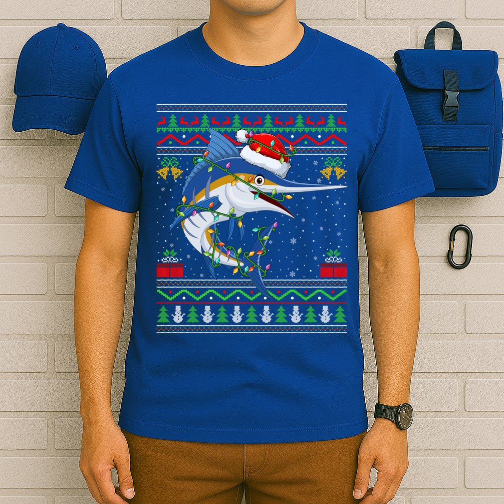 Marlin Fish Lover Matching Ugly Marlin Christmas Meaningful Gift T-Shirt