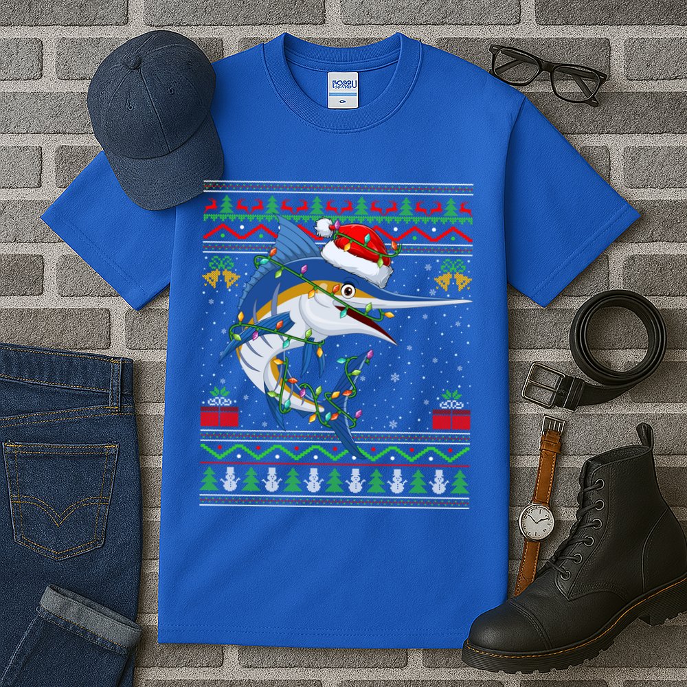 Marlin Fish Lover Matching Ugly Marlin Christmas Meaningful Gift Tall T-Shirt