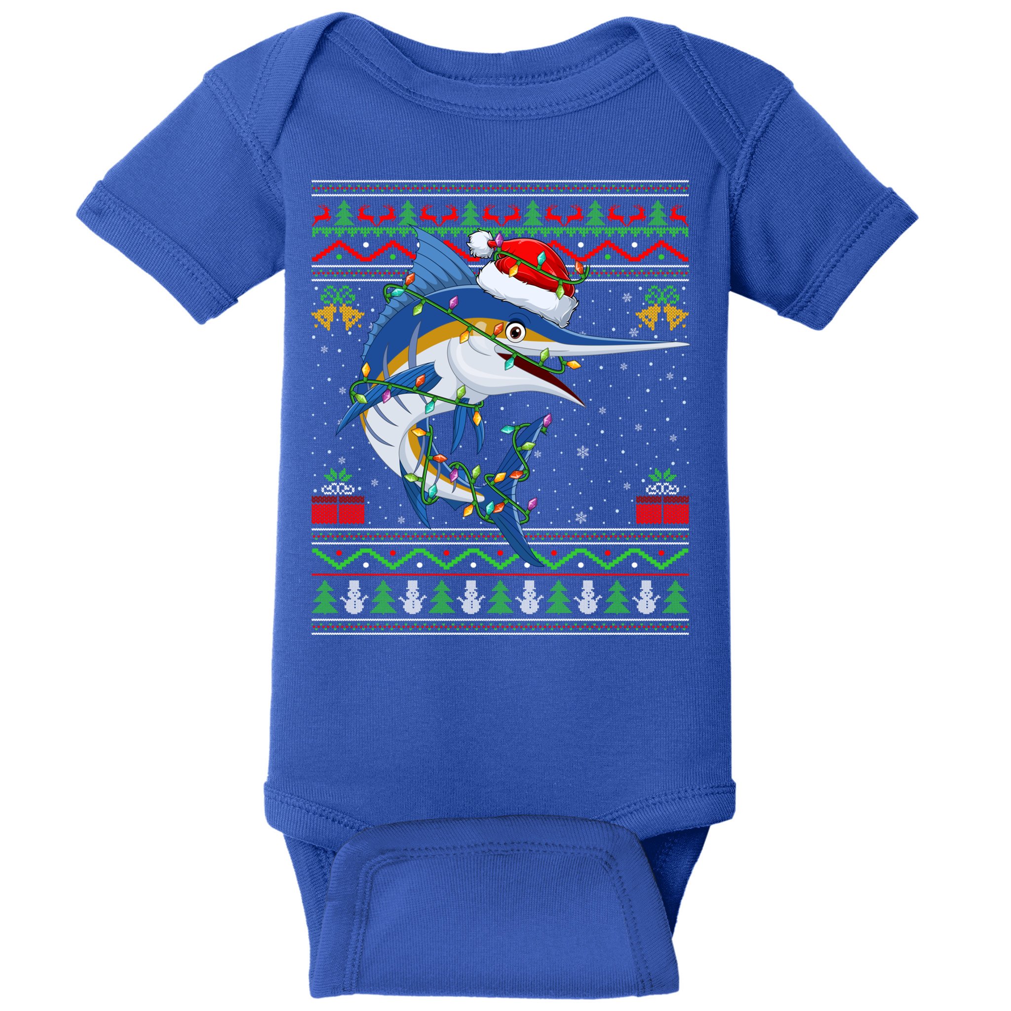 Marlin Fish Lover Matching Ugly Marlin Christmas Meaningful Gift Baby Bodysuit