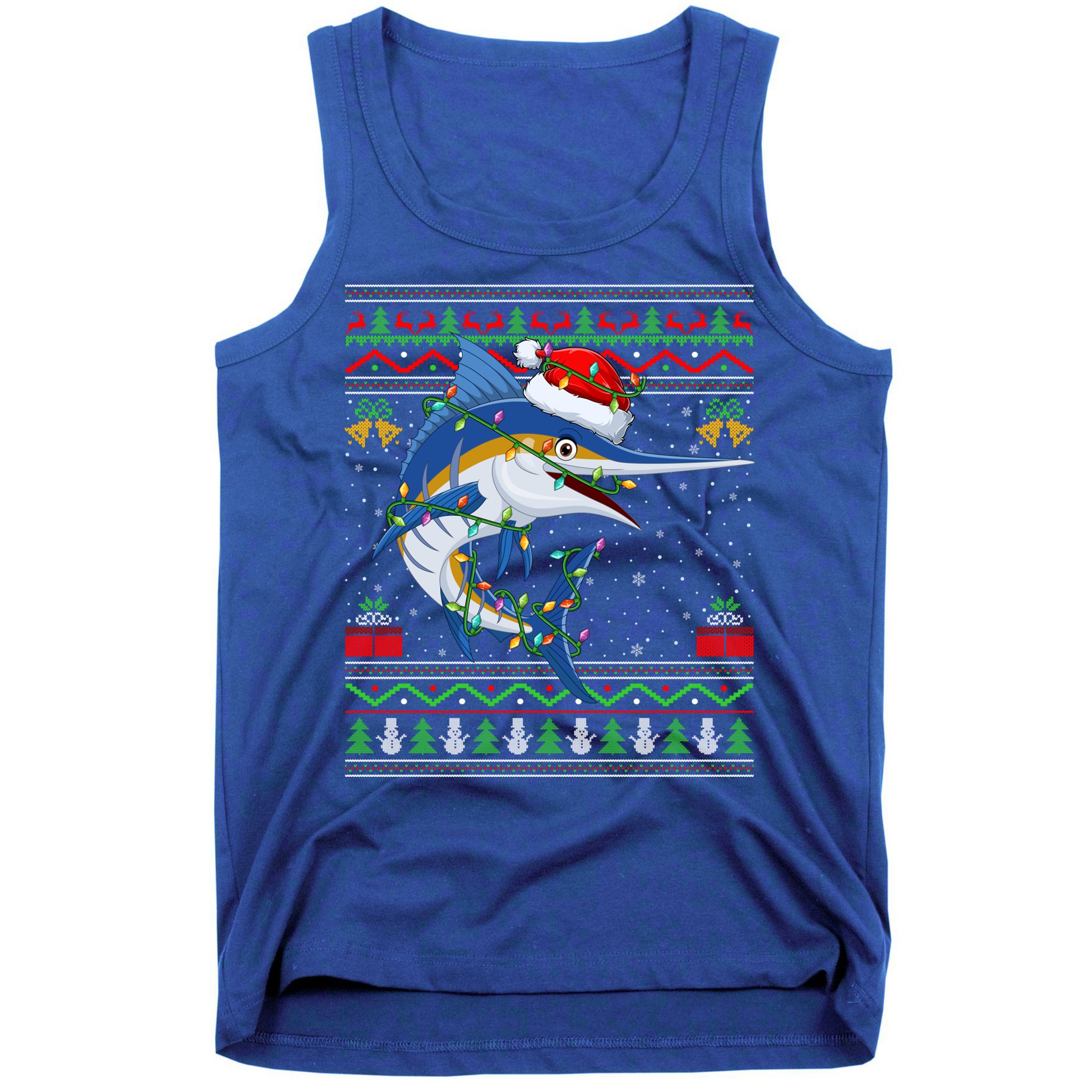 Marlin Fish Lover Matching Ugly Marlin Christmas Meaningful Gift Tank Top