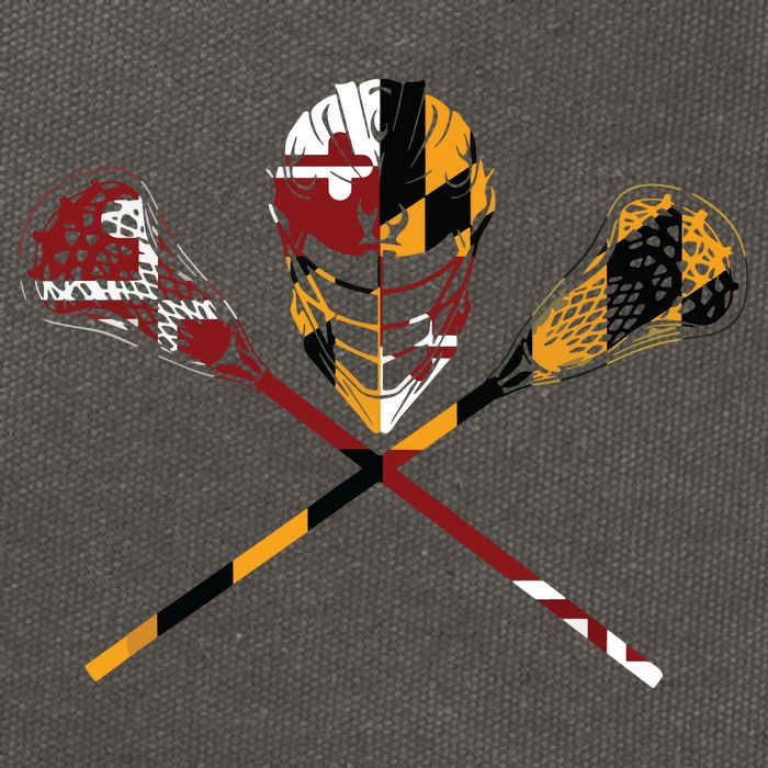 Maryland Flag Lacrosse College LAX Stick Cotton Canvas Backpack