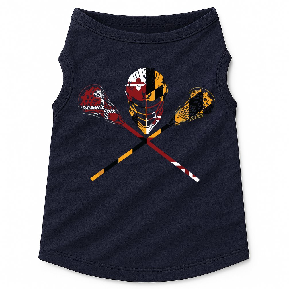 Maryland Flag Lacrosse College LAX Stick Doggie Tank