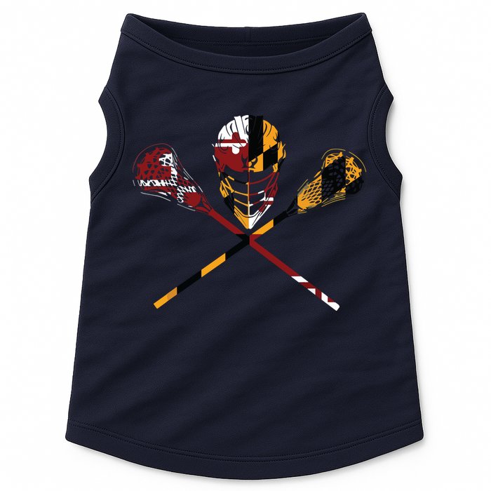 Maryland Flag Lacrosse College LAX Stick Doggie Tank