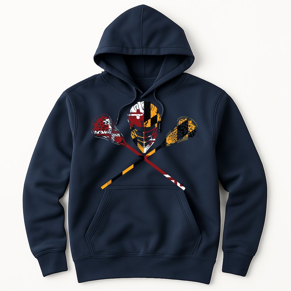 Maryland Flag Lacrosse College LAX Stick Hoodie