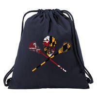 Maryland Flag Lacrosse College LAX Stick Drawstring Bag