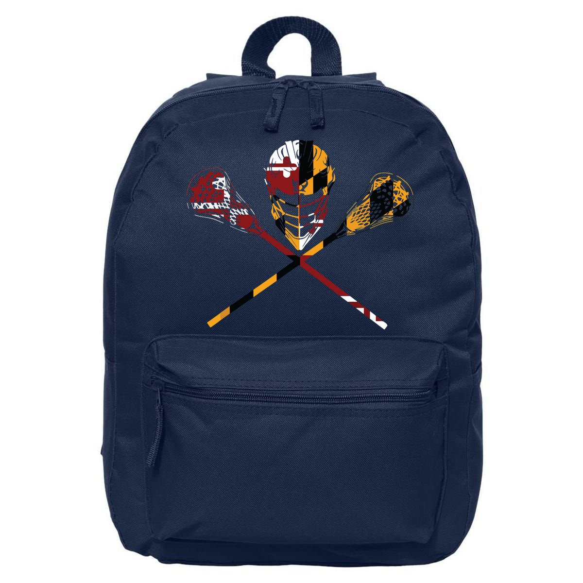 Maryland Flag Lacrosse College LAX Stick 16 in Basic Backpack