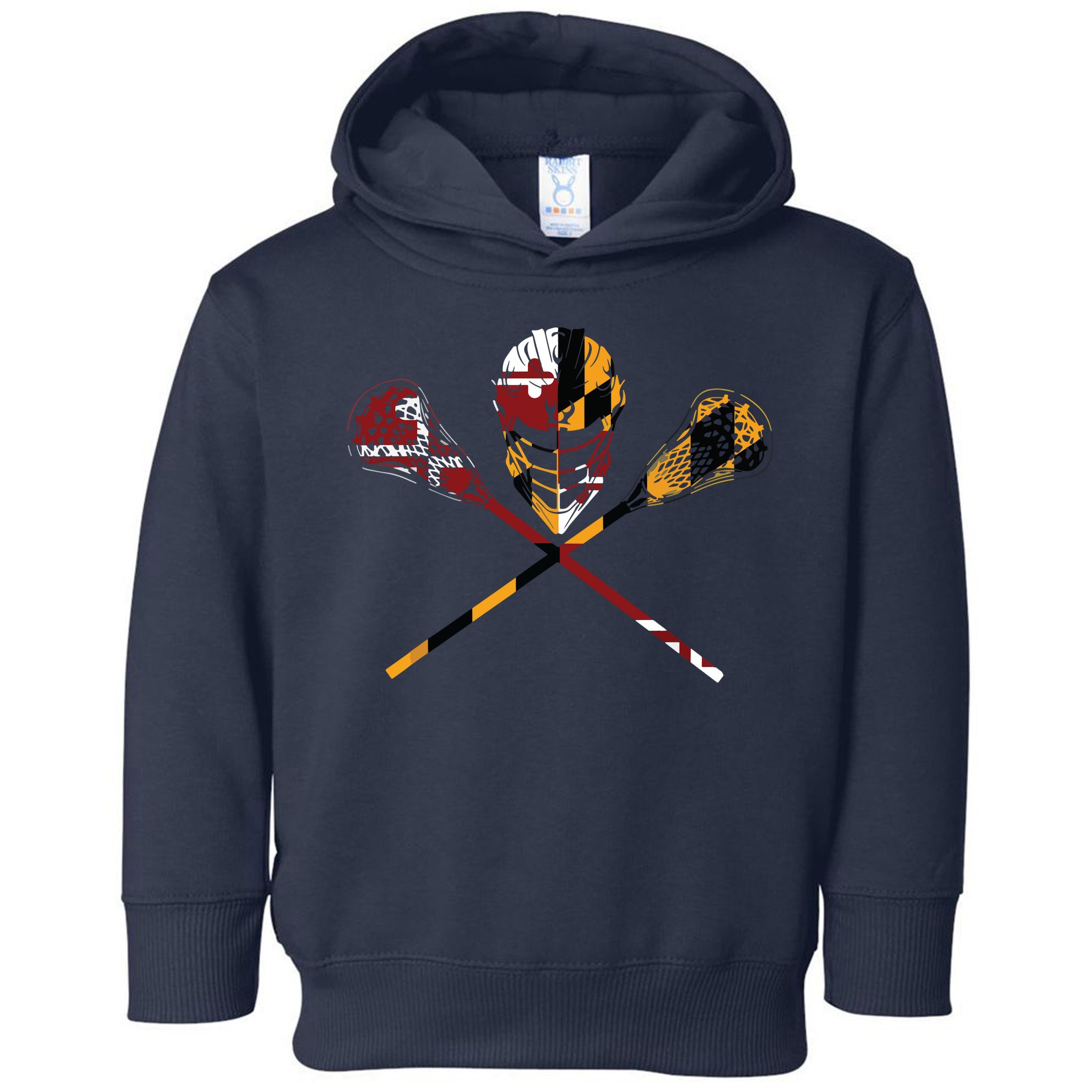 Maryland Flag Lacrosse College LAX Stick Toddler Hoodie