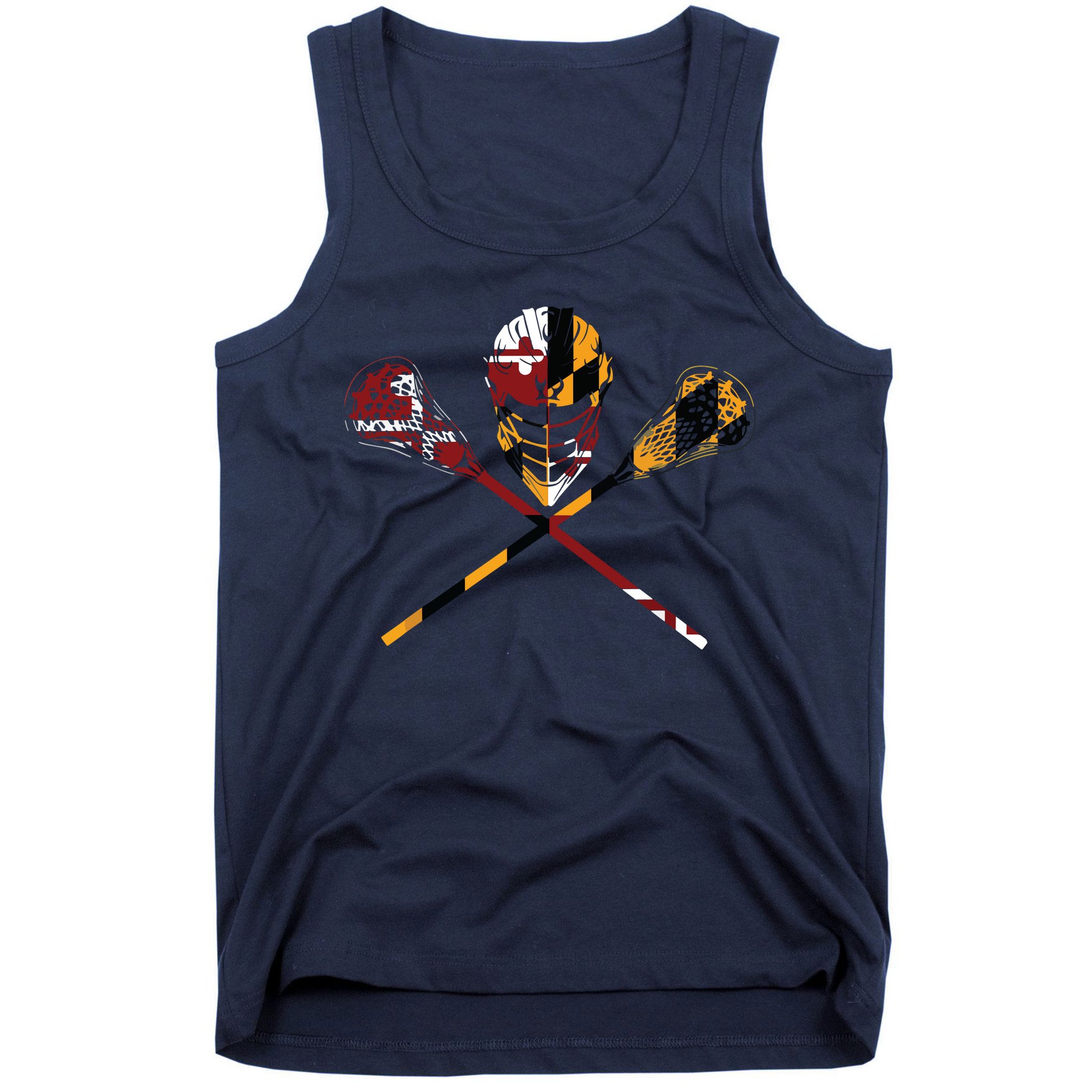 Maryland Flag Lacrosse College LAX Stick Tank Top