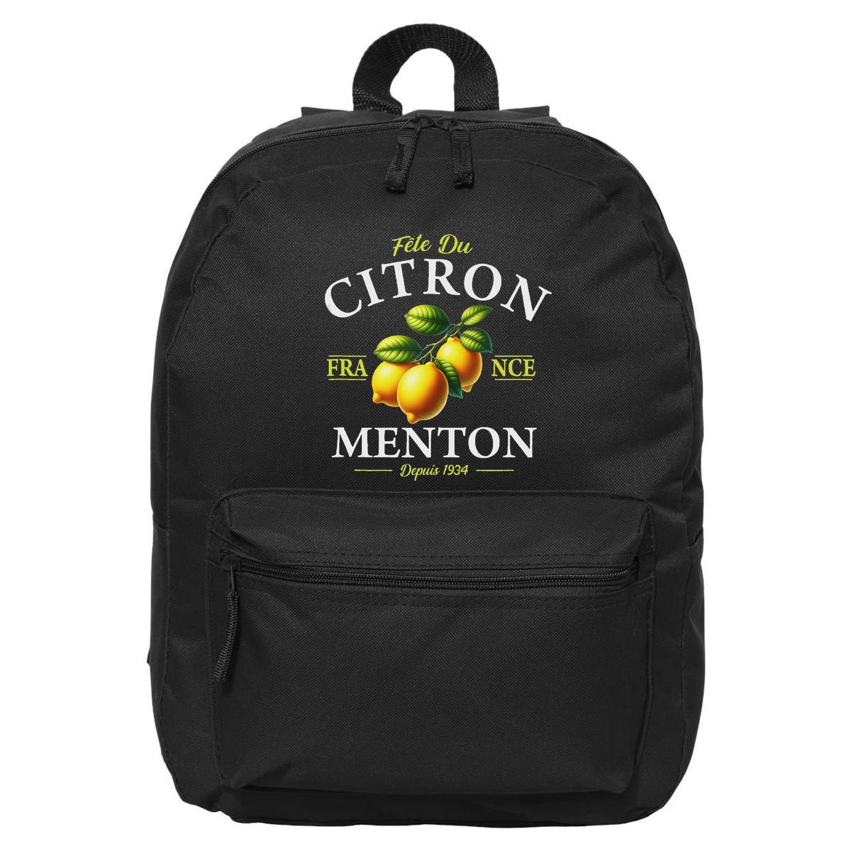 Menton France Lemon Festival Since 1934 White Lettering 16 in Basic Backpack