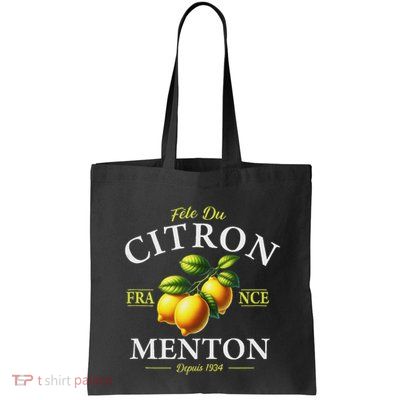 Menton France Lemon Festival Since 1934 White Lettering Bag