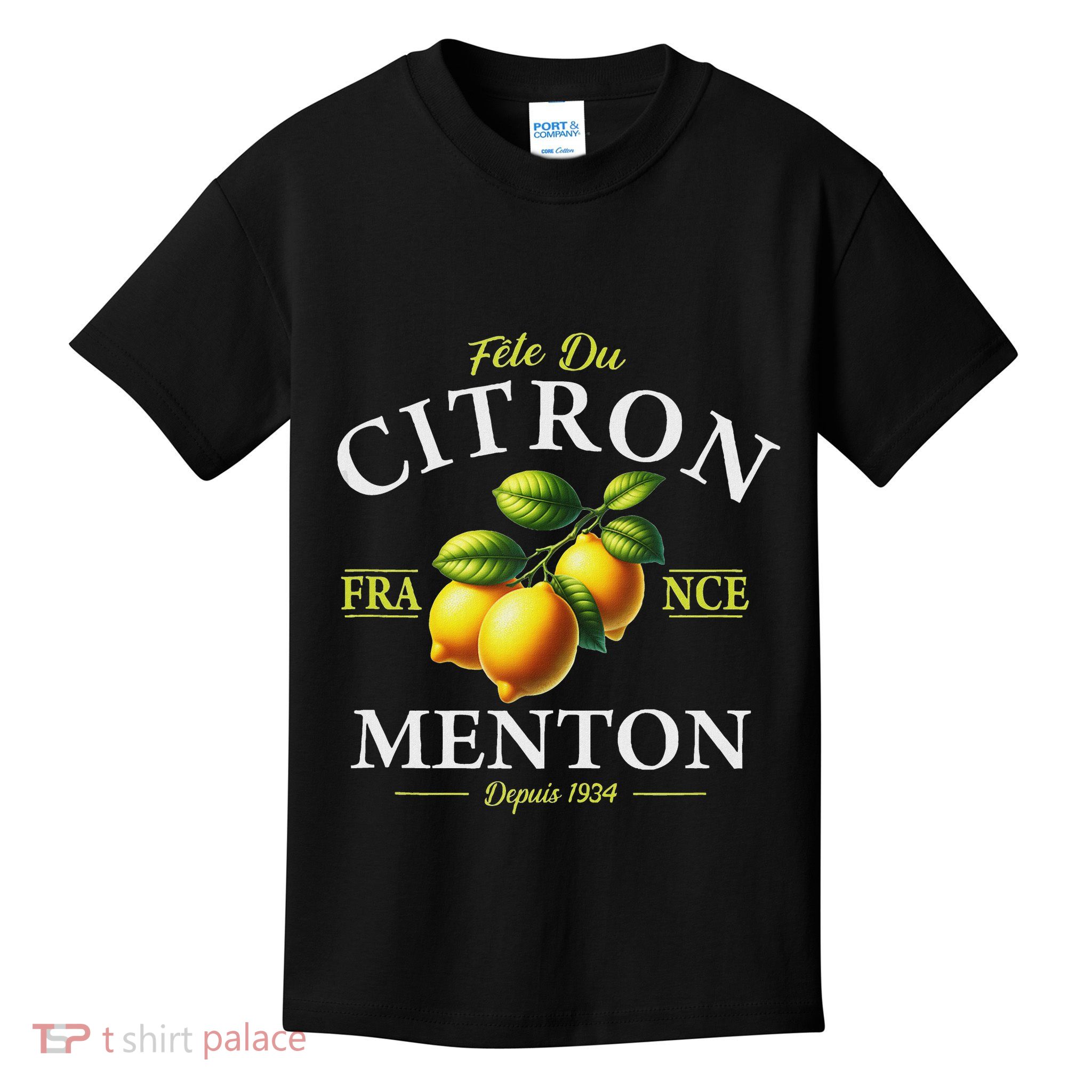 Menton France Lemon Festival Since 1934 White Lettering Kids T-Shirt