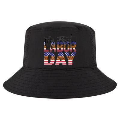 My First Labor Day American Flag Gift Cool Comfort Performance Bucket Hat