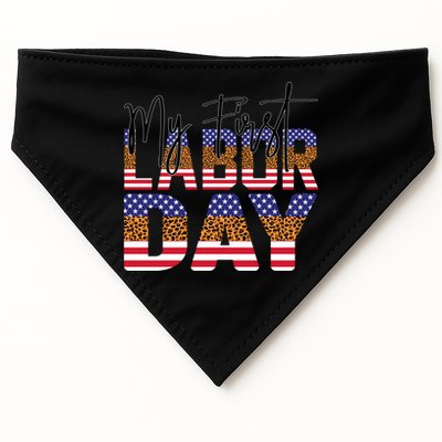 My First Labor Day American Flag Gift USA-Made Doggie Bandana