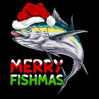 Merry Fishmas Lighting Santa Tuna Fish Fishing Christmas Baby Bodysuit