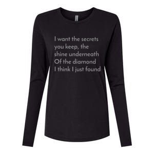 My Favorite Line Diamond Womens Cotton Relaxed Long Sleeve T-Shirt