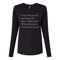 My Favorite Line Diamond Womens Cotton Relaxed Long Sleeve T-Shirt