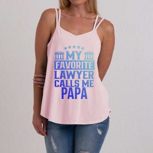 My Favorite Lawyer Calls Me Papa Firm Law School Student Dad Gift Women's Strappy Tank