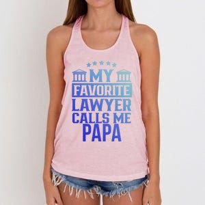 My Favorite Lawyer Calls Me Papa Firm Law School Student Dad Gift Women's Knotted Racerback Tank