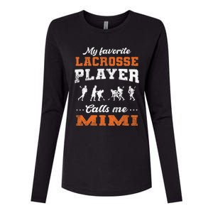 My Favorite Lacrosse Player Calls Me Mimi gift for mom Womens Cotton Relaxed Long Sleeve T-Shirt