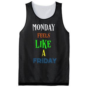 Monday Feels Like A Friday No Background Mesh Reversible Basketball Jersey Tank