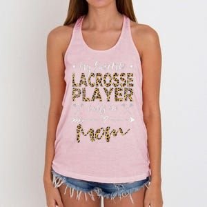 My Favorite Lacrosse Player Calls Me Mom MotherS Day Women's Knotted Racerback Tank