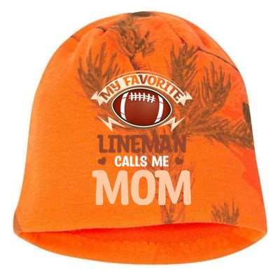 My Favorite Lineman Calls Me Mom Football Player Lineman Kati - Camo Knit Beanie