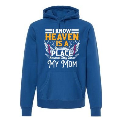 Memorial For Loss Of Mom Heaven Beautiful Place Memory Gift Premium Hoodie