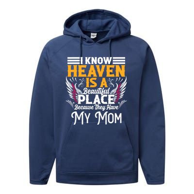 Memorial For Loss Of Mom Heaven Beautiful Place Memory Gift Performance Fleece Hoodie