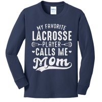 My Favorite Lacrosse Player Calls Me Mom MotherS Day Kids Long Sleeve Shirt