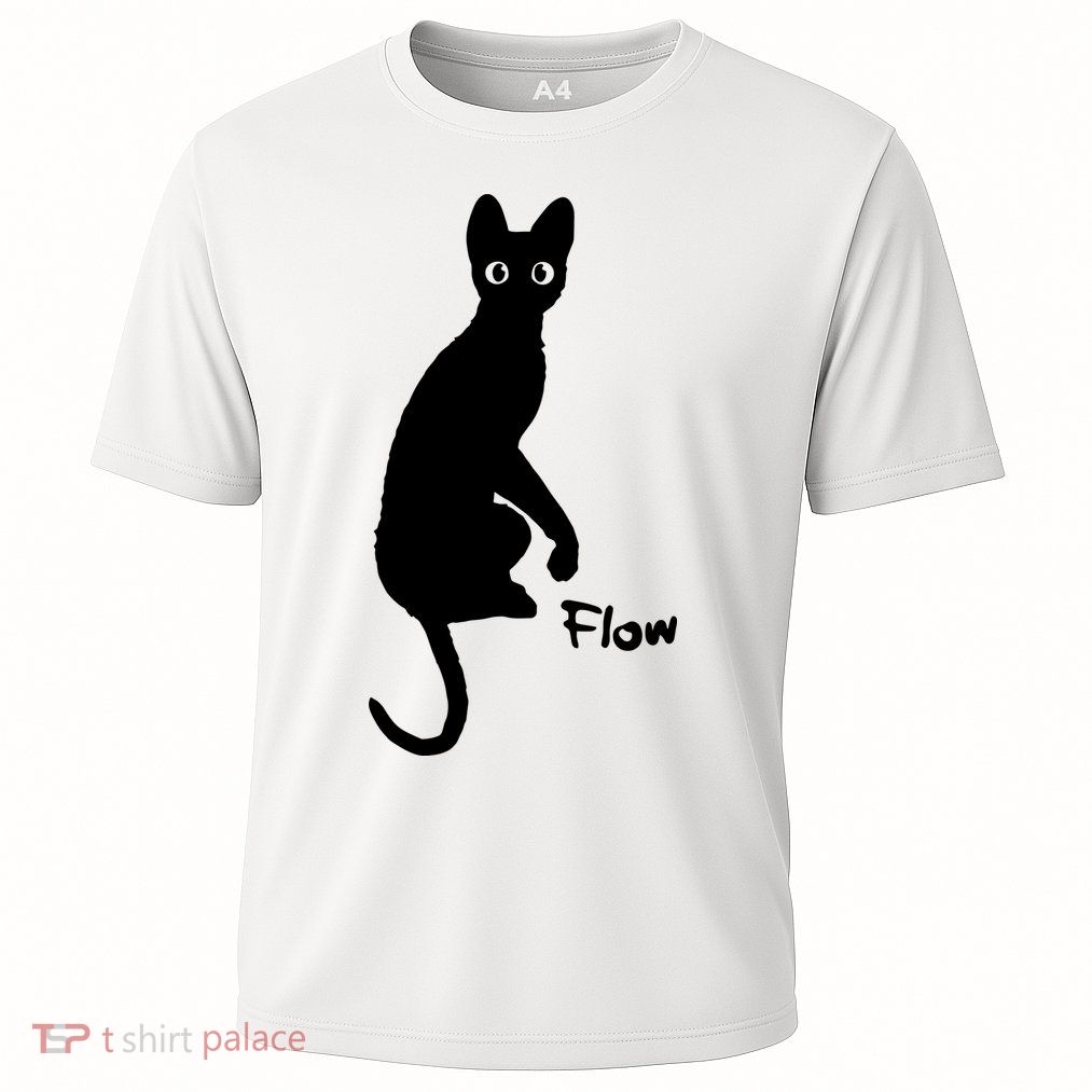 M50 Flow Movie India Ink Cat Cooling Performance Crew T-Shirt