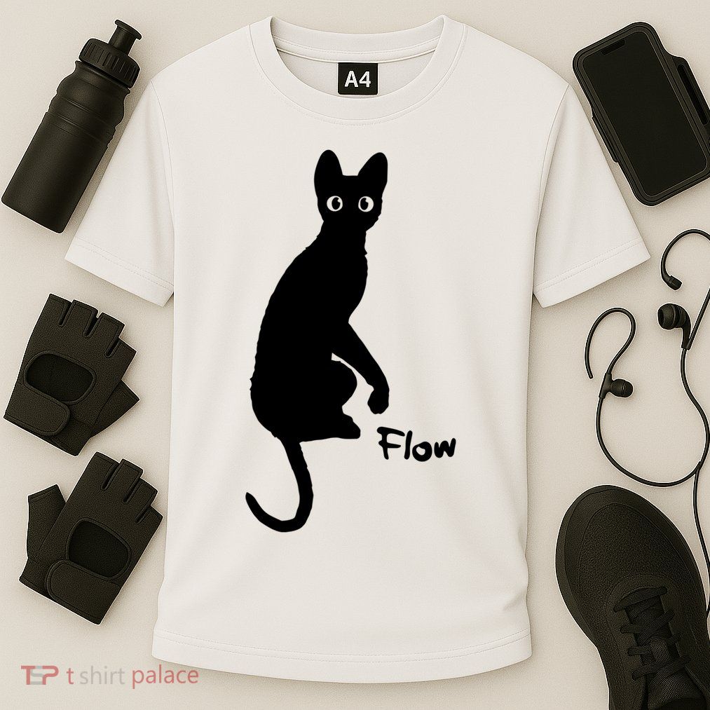M50 Flow Movie India Ink Cat Cooling Performance Crew T-Shirt