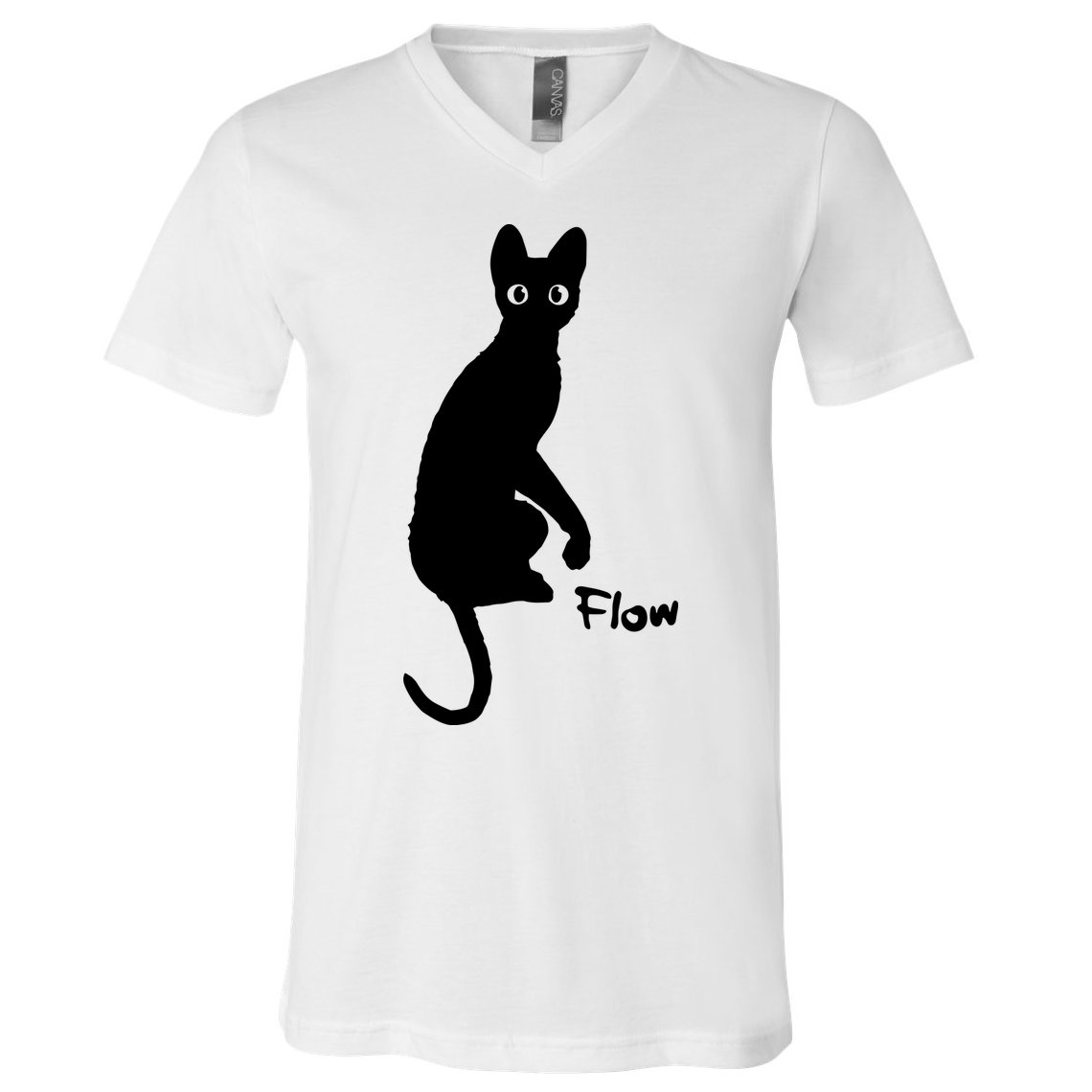 M50 Flow Movie India Ink Cat V-Neck T-Shirt
