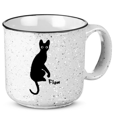 M50 Flow Movie India Ink Cat 15oz Campfire Ceramic Mug
