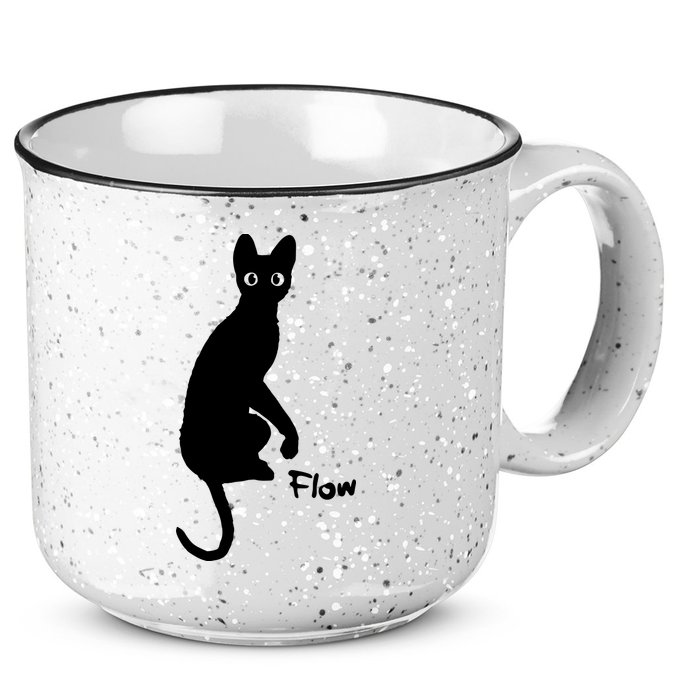 M50 Flow Movie India Ink Cat 15oz Campfire Ceramic Mug