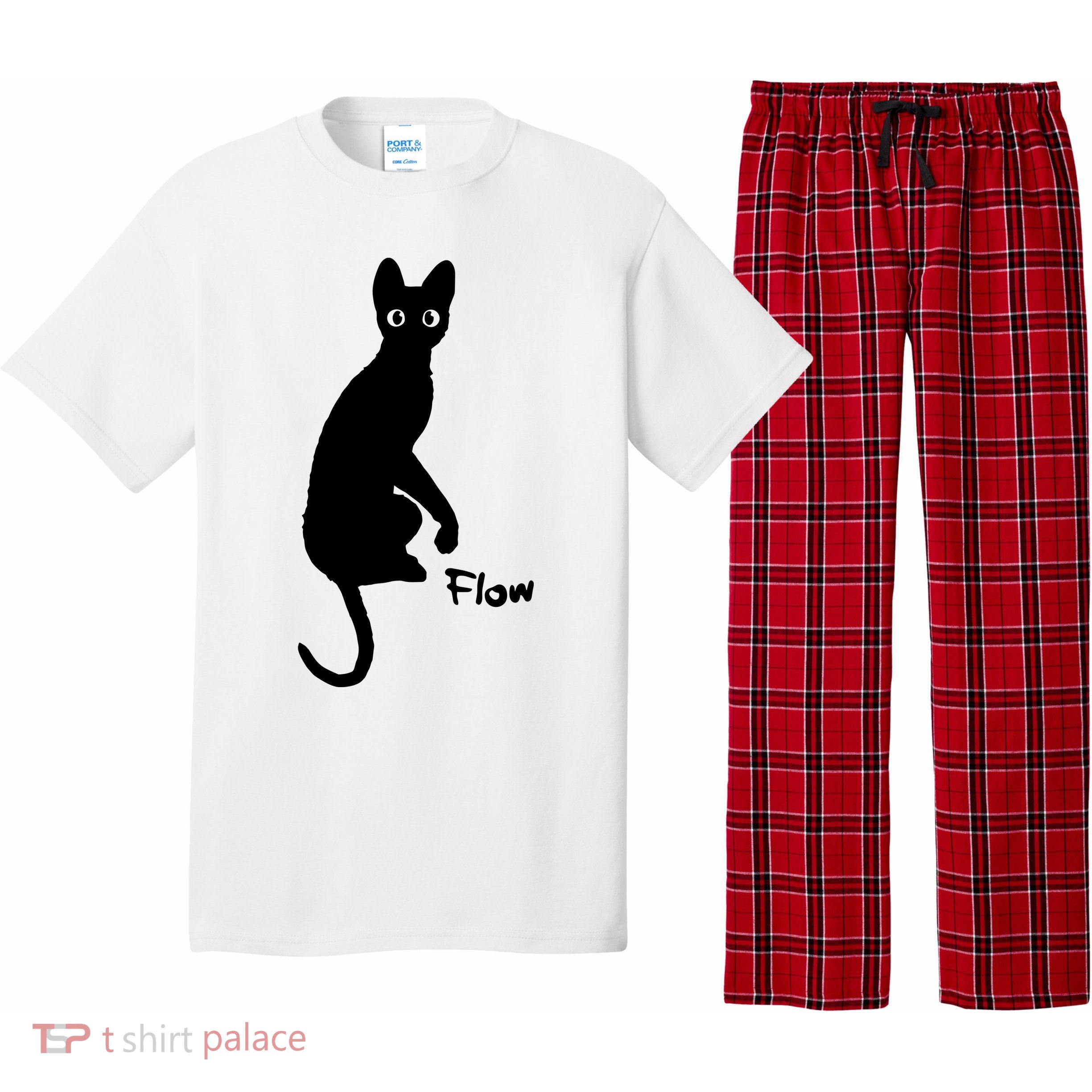 M50 Flow Movie India Ink Cat Pajama Set