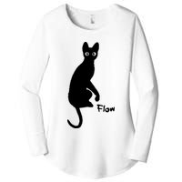 M50 Flow Movie India Ink Cat Women's Perfect Tri Tunic Long Sleeve Shirt
