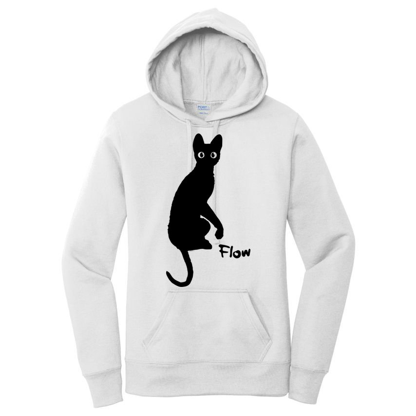 M50 Flow Movie India Ink Cat Women's Pullover Hoodie