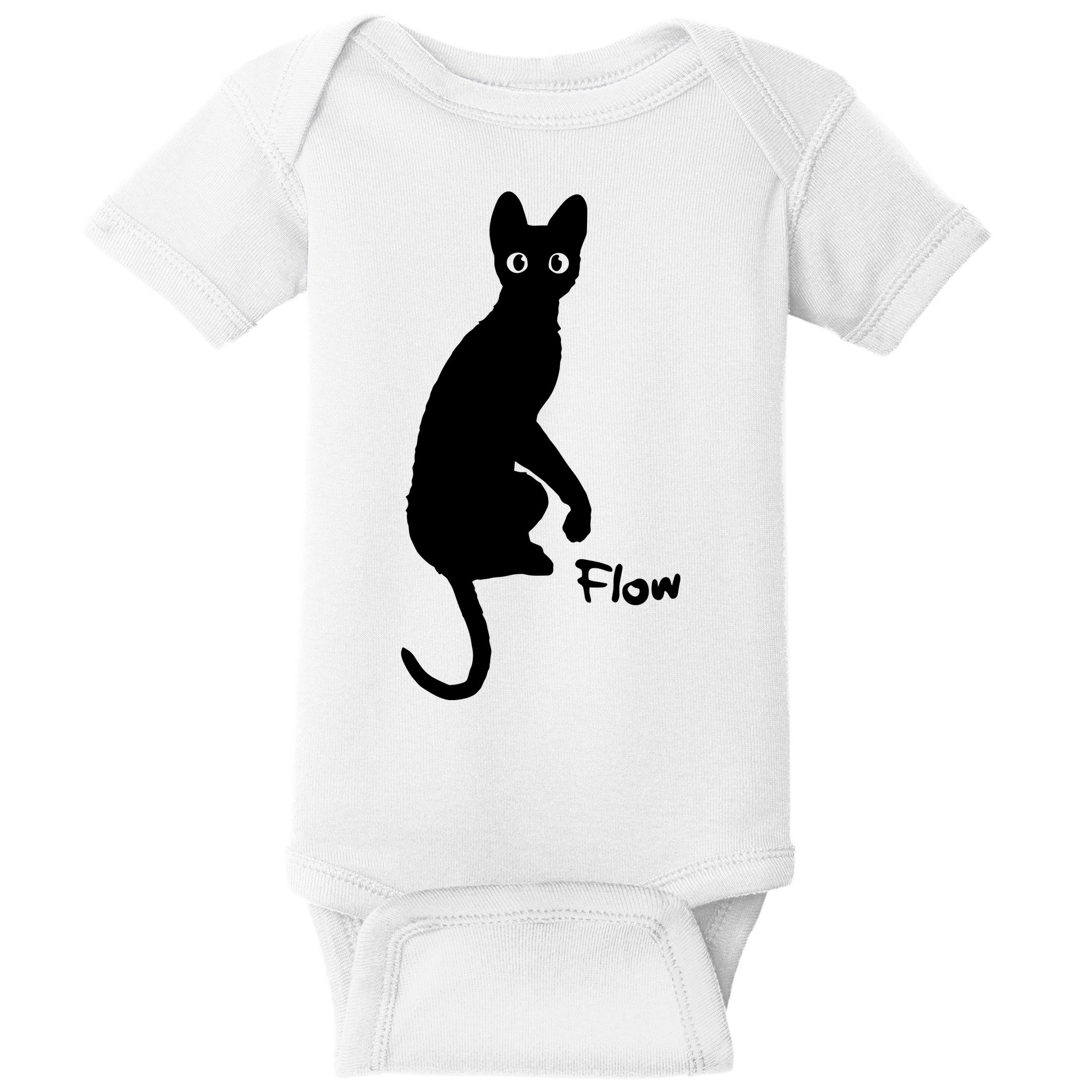 M50 Flow Movie India Ink Cat Baby Bodysuit