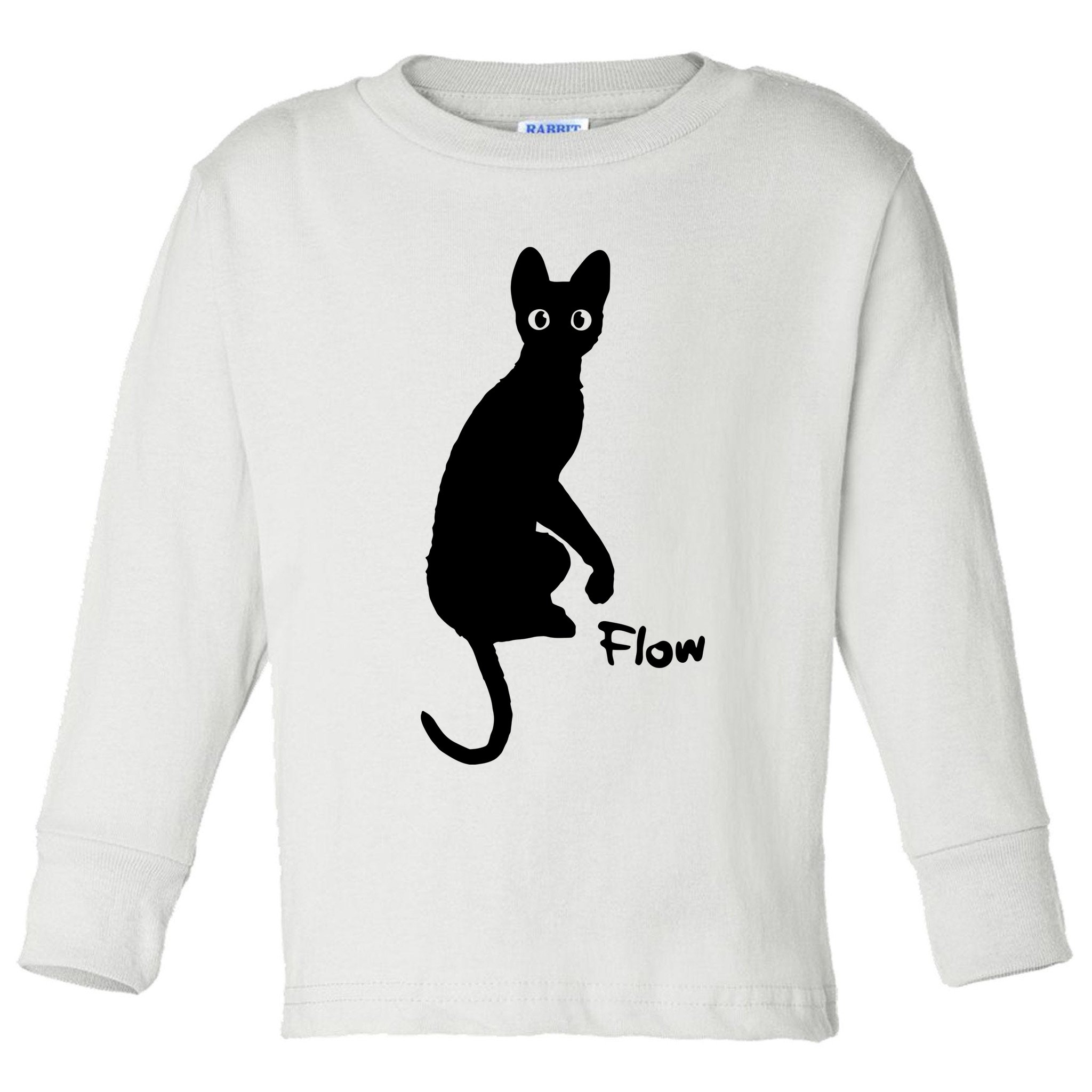 M50 Flow Movie India Ink Cat Toddler Long Sleeve Shirt