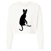 M50 Flow Movie India Ink Cat Cropped Pullover Crew