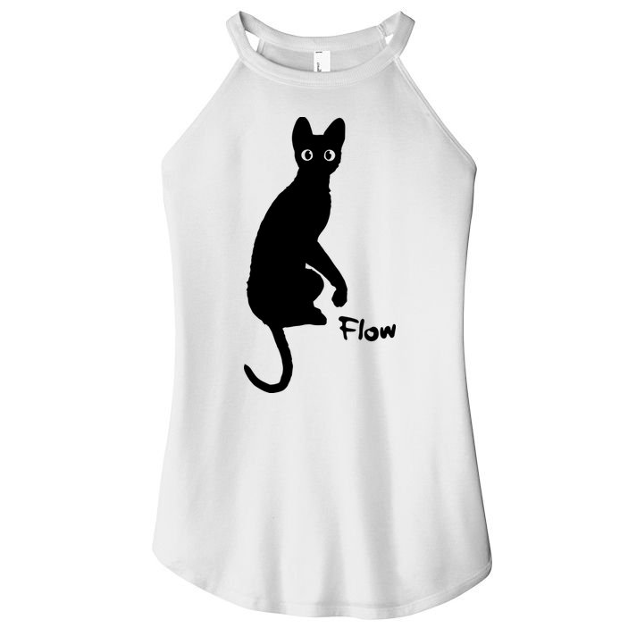M50 Flow Movie India Ink Cat Women's Perfect Tri Rocker Tank