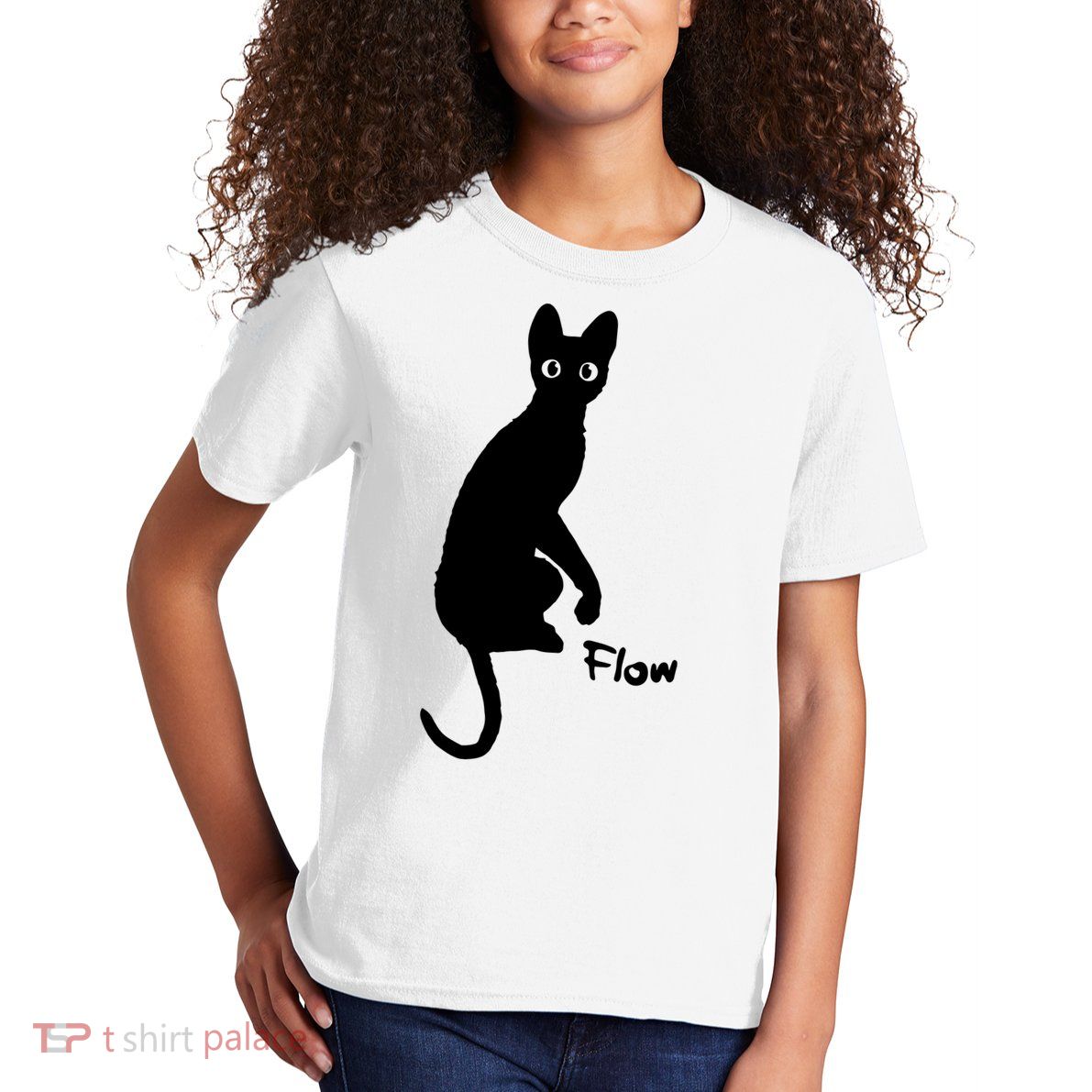 M50 Flow Movie India Ink Cat Kids T-Shirt