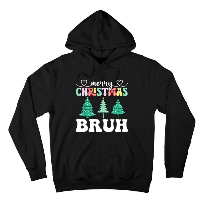 Matching Family Merry Christmas Bruh Xmas Tree Funny Gift Hoodie