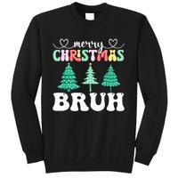 Matching Family Merry Christmas Bruh Xmas Tree Funny Gift Sweatshirt