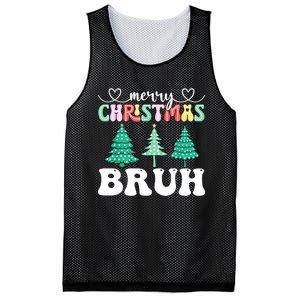 Matching Family Merry Christmas Bruh Xmas Tree Funny Gift Mesh Reversible Basketball Jersey Tank