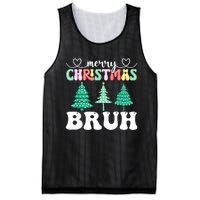 Matching Family Merry Christmas Bruh Xmas Tree Funny Gift Mesh Reversible Basketball Jersey Tank