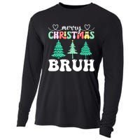 Matching Family Merry Christmas Bruh Xmas Tree Funny Gift Cooling Performance Long Sleeve Crew